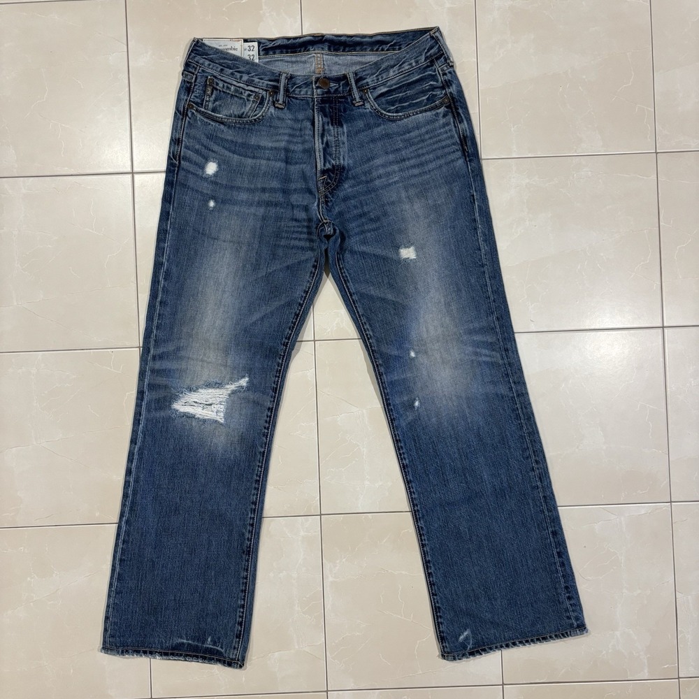 Vintage Abercrombie Fitch Kilburn Low Rise Boot Cut Jeans Men's 32x30 Blue Y2K